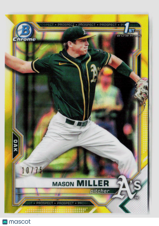 2021 Bowman Draft Mason Miller 1st Bowman Yellow Lava 10/75 #BD-85