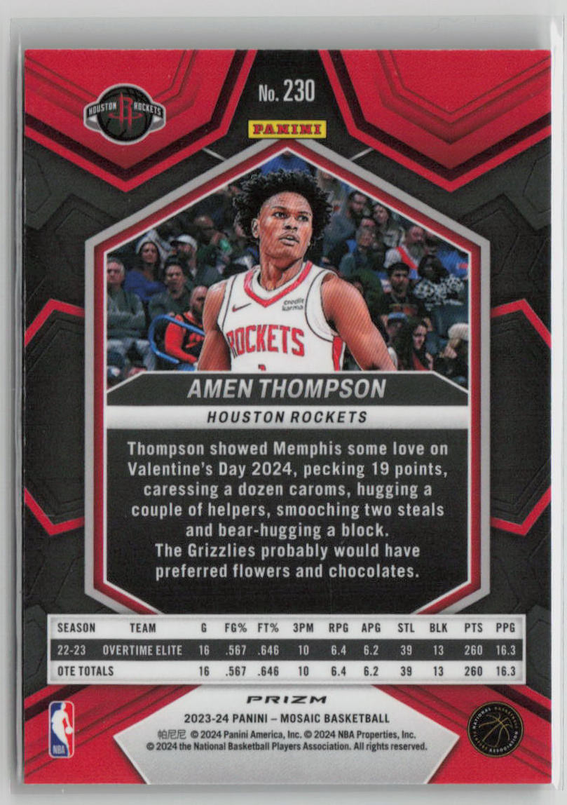 2023 Panini Mosaic Amen Thompson Rookie Genesis #230