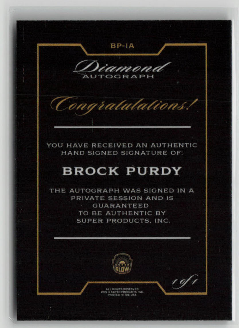 2022 Super Glow Brock Purdy Rookie Auto 1/1 #BP-1A