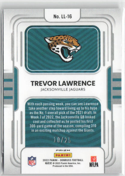 2022 Panini Optic Trevor Lawrence Purple Stars FOTL #10/25 #LL-16