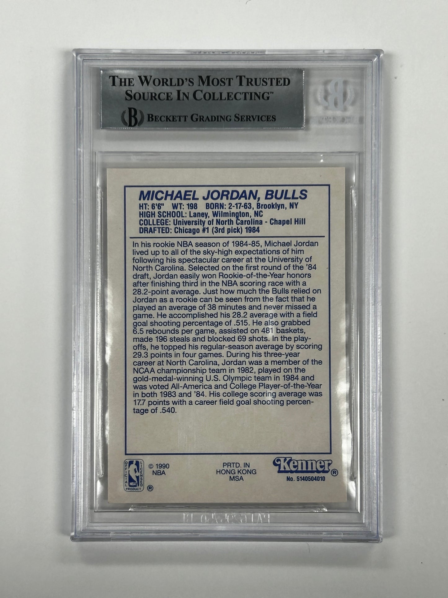 1990 Kenner Starting Lineup Cards Michael Jordan RY #8 BGS 8.5