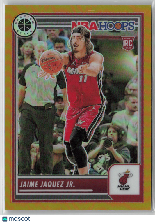 2023-24 Panini Prizm NBA Hoops Premium Stock Jaime Jaquez Jr. Gold 05/10 RC #51