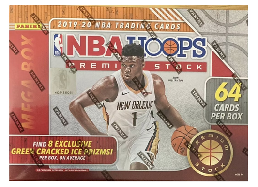 2019/20 Panini Hoops Premium Stock Basketball Mega Box (64 Cards) (Green Ice)