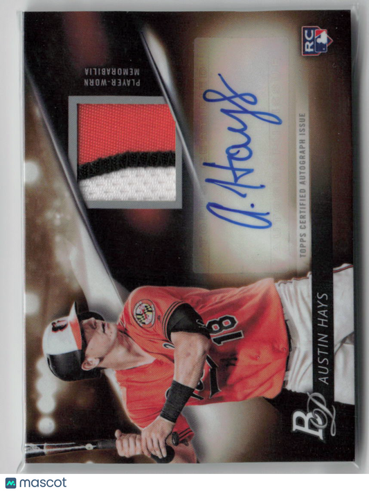 2018 Bowman Platinum Austin Hays Autograph Patch RC 11/25 #PPA-AH