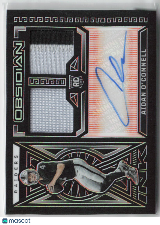 2023 Panini Obsidian Aidan O'Connell RC Patch Auto 03/49 #RJ AOC