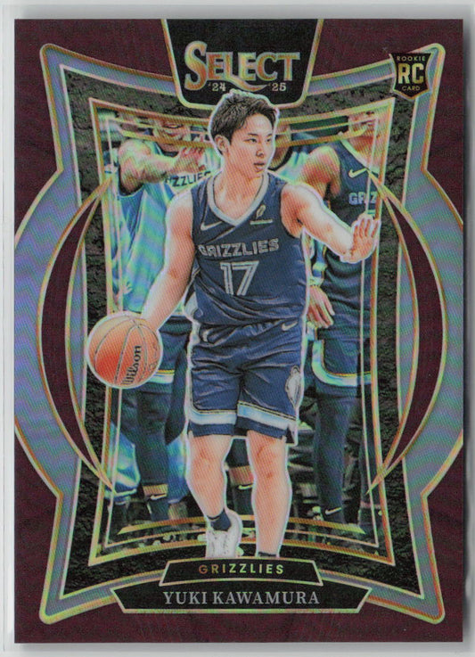 2024-25 Panini Select Prizm Yuki Kawamura Maroon 104/175 RC Concourse #76