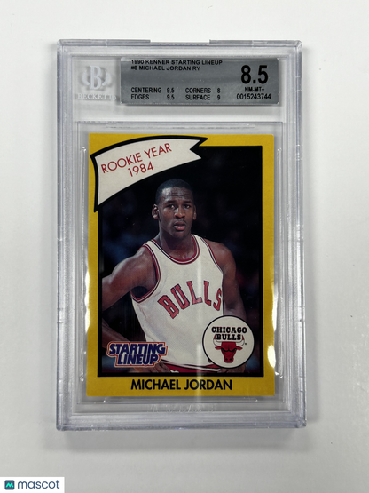 1990 Kenner Starting Lineup Cards Michael Jordan RY #8 BGS 8.5