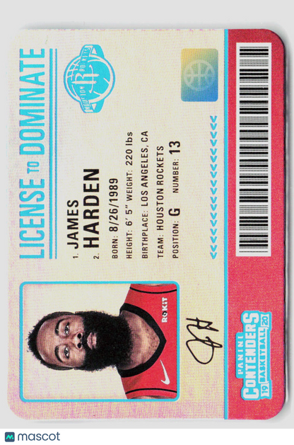 2019 Panini Contenders James Harden License To Dominate Case Hit #13