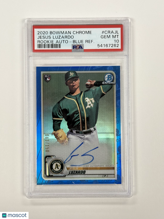 2020 Bowman Chrome Jesus Luzardo Auto Blue Refractor /150 #CRAJL PSA 10