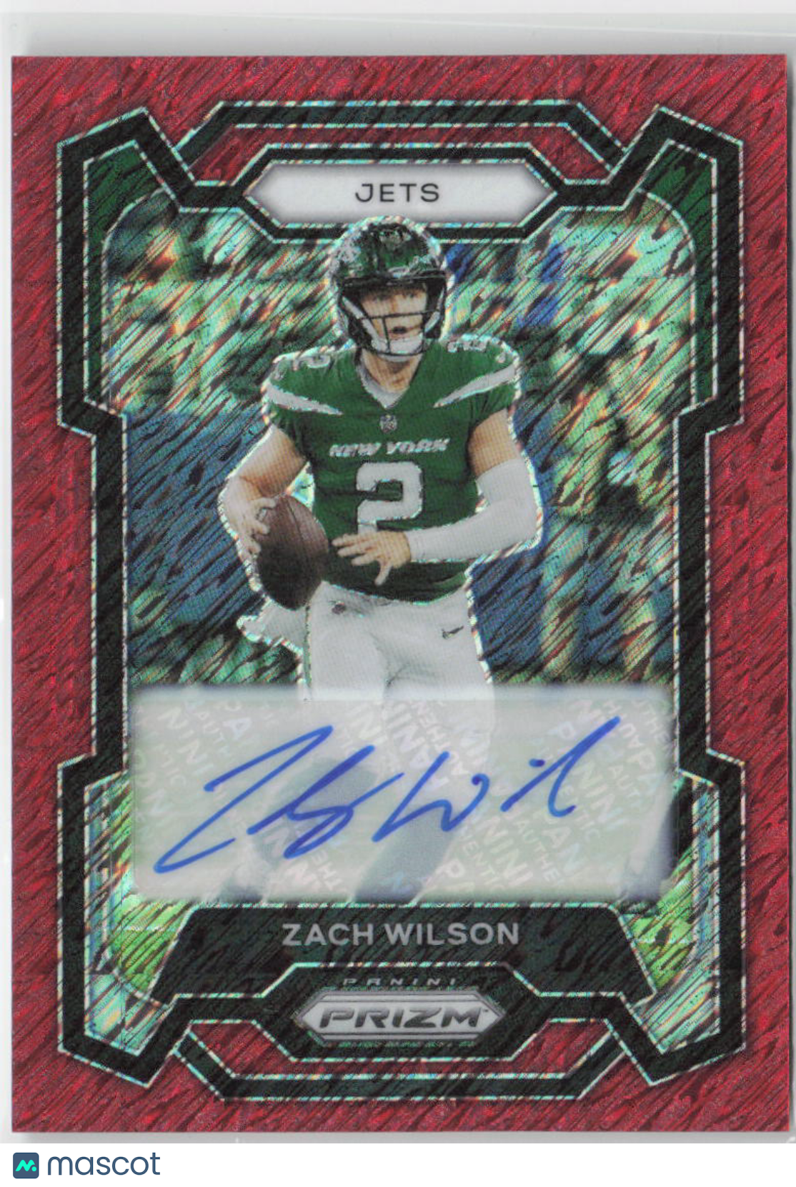 2023 Panini Prizm Zach Wilson Red Shimmer Auto /35 #No. 235