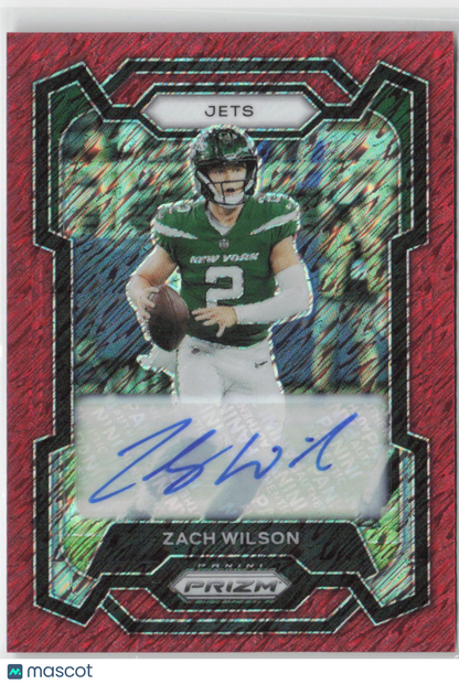 2023 Panini Prizm Zach Wilson Red Shimmer Auto /35 #No. 235