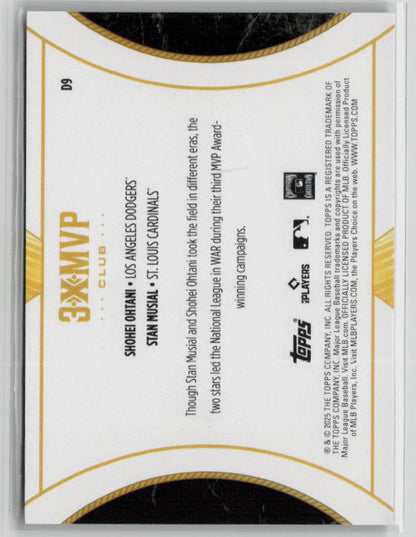 2025 Topps 3xMVP Club Shohei Ohtani Stan Musial 75/99 #D9