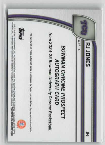 2024-25 Bowman Chrome RJ Jones Autograph Black Wave #84