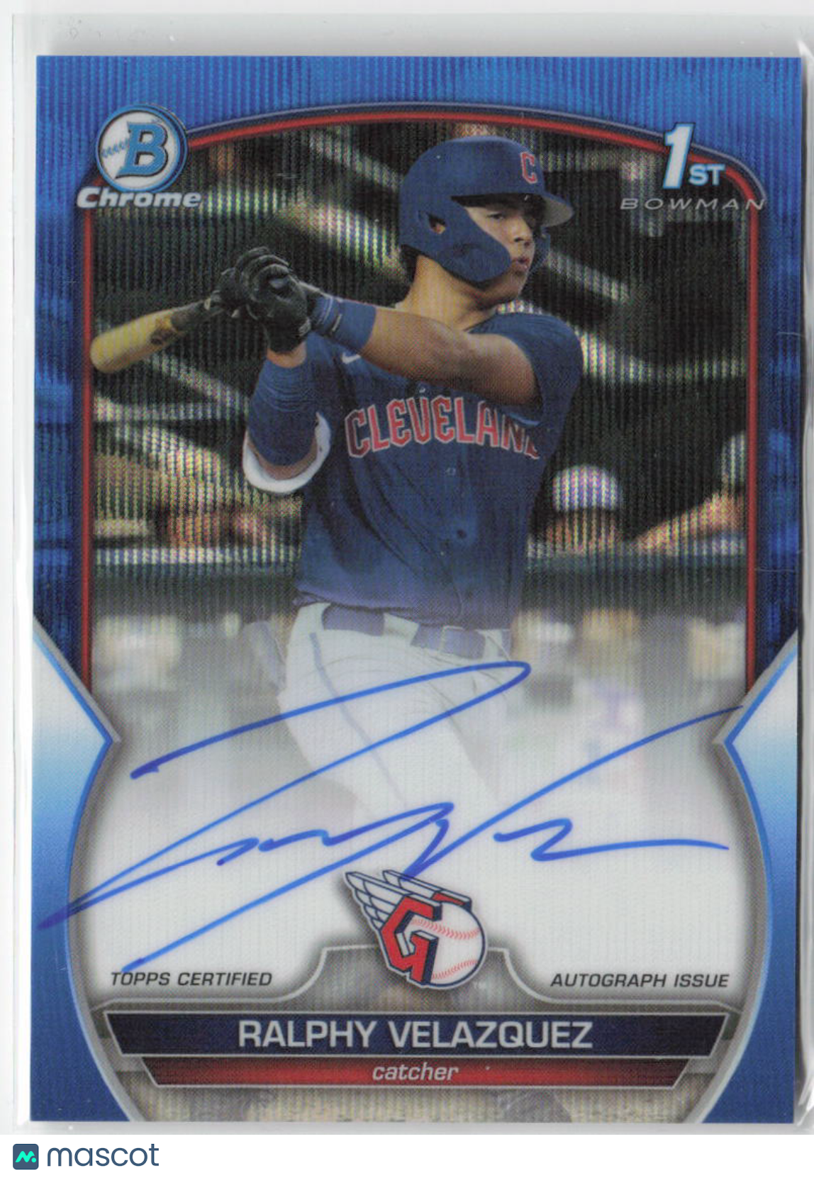 2023 Bowman Chrome Ralphy Velazquez Blue Wave Auto 1st 120/150 #1st