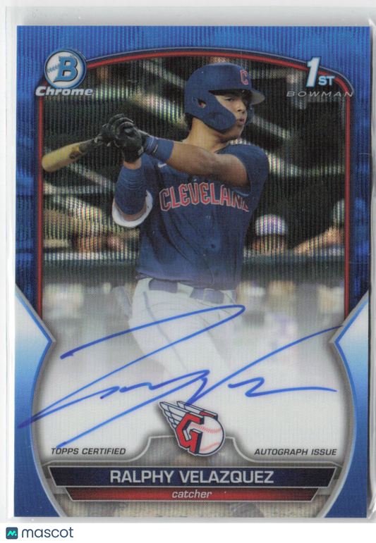 2023 Bowman Chrome Ralphy Velazquez Blue Wave Auto 1st 120/150 #1st