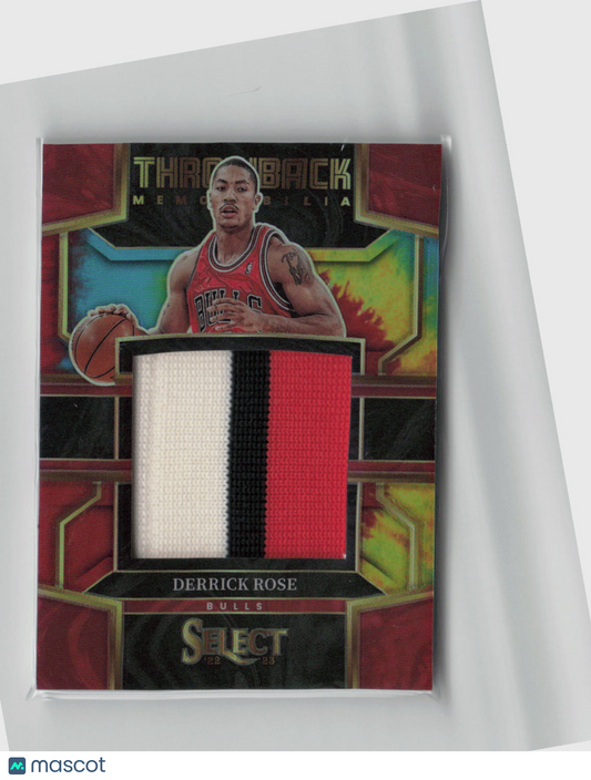2022-23 Panini Select Throwback Derrick Rose Tie Dye 17/25 Game-worn #TM-DR