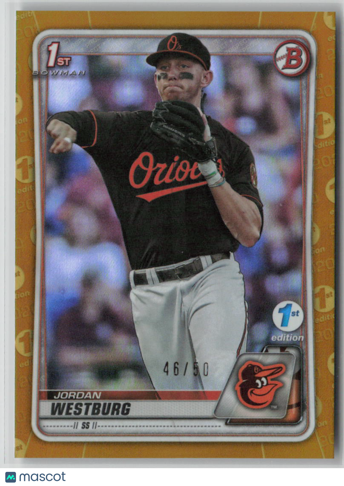 2020 Topps Bowman Draft Jordan Westburg 1st Edition Gold 46/50 #BD-111