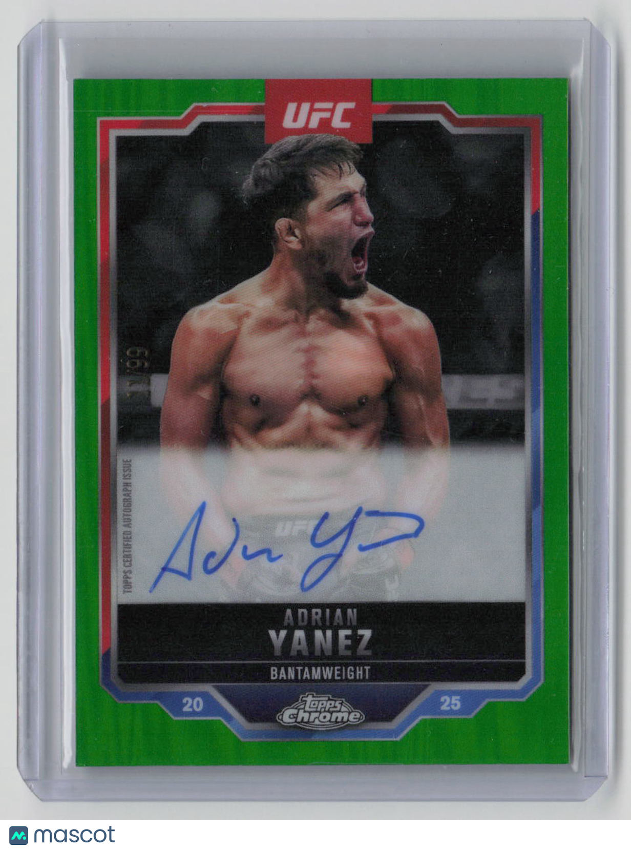 2025 Topps Chrome UFC Adrian Yanez Autograph Green 11/99 #CVA-AY