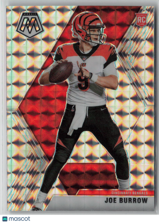 2020 Panini Mosaic Prizm Joe Burrow Rookie Silver Mosaic #201