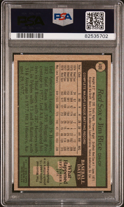 1979 Topps Jim Rice #400 PSA 8