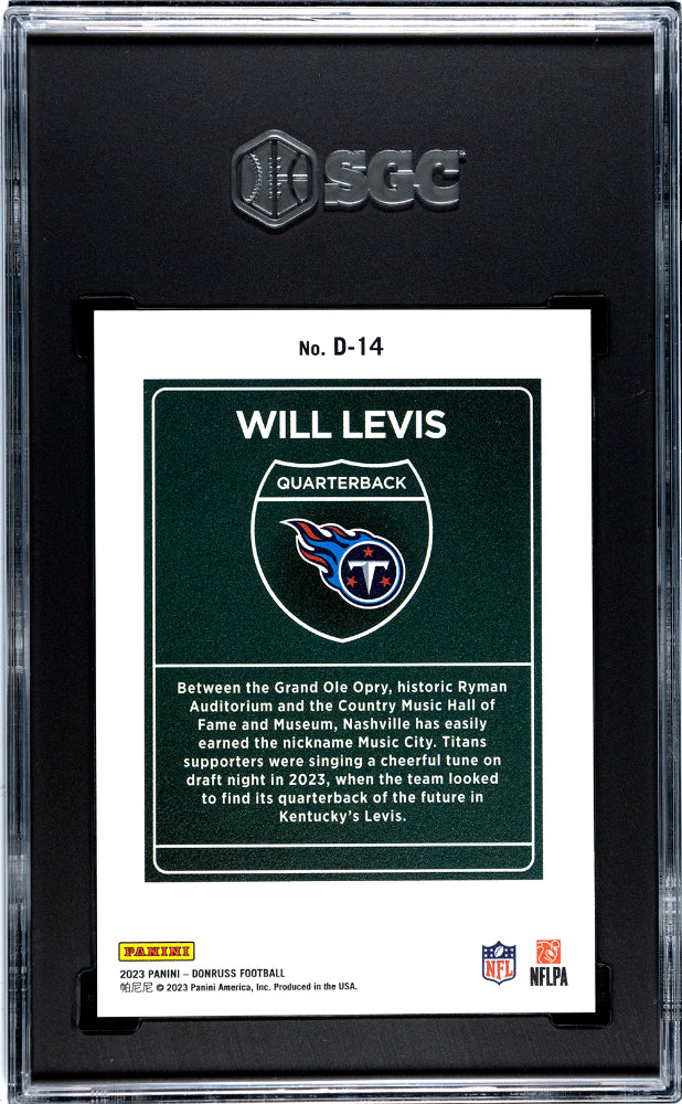 2023 Donruss Will Levis Rookie RC Downtown #D-14 SGC 9.5