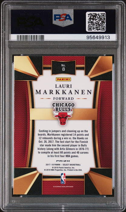 2017 Panini Select Lauri Markkanen Rookie Silver Prizm #8 PSA 10