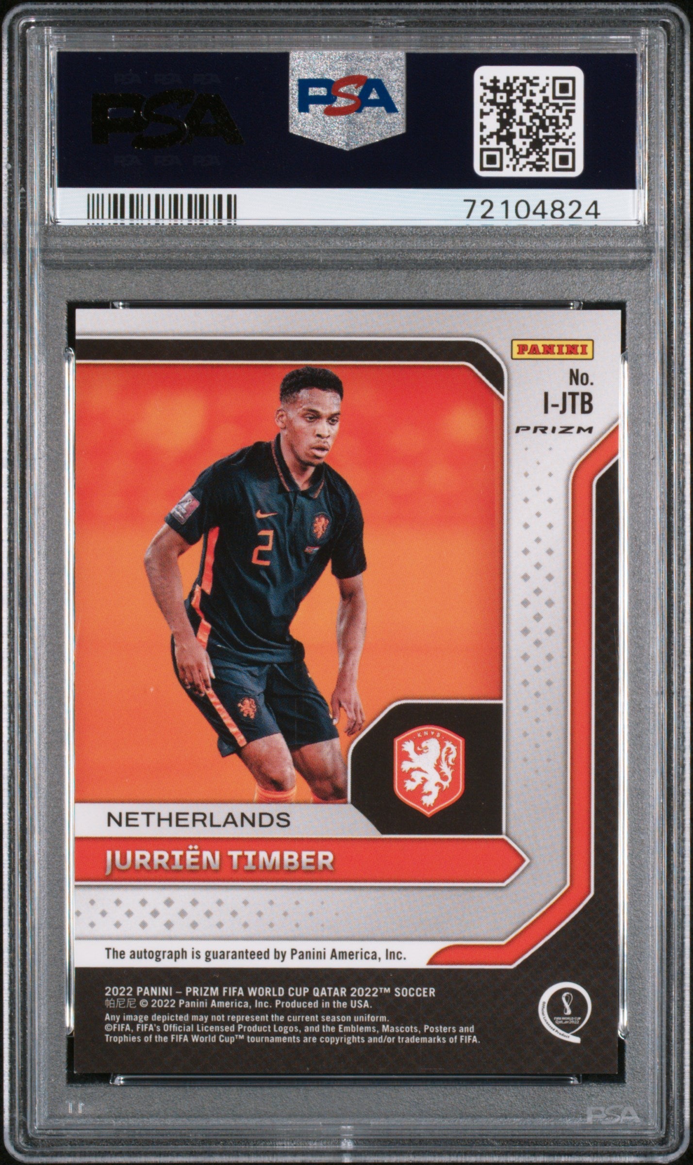 2022 Prizm Qatar International Ink Jurrien Timber Auto Pulsar #IJTB PSA 9