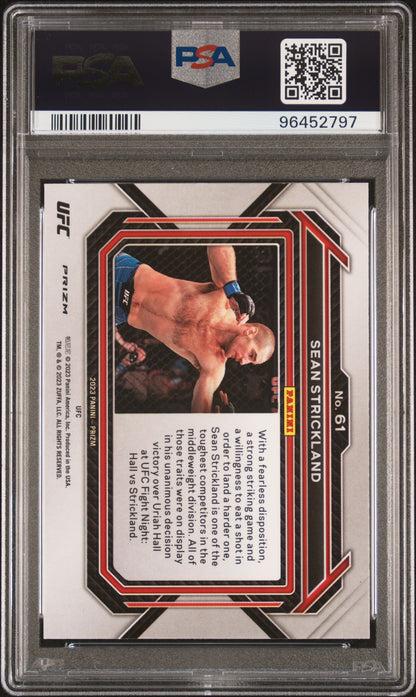 2023 Panini Prizm UFC Sean Strickland White Sparkle #61 PSA 9