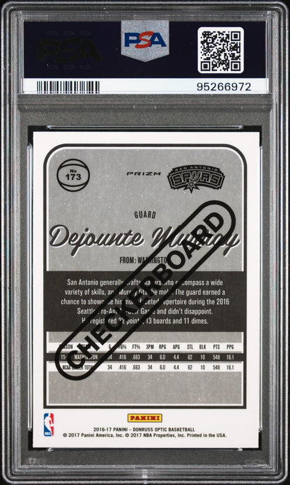 2016 Panini Donruss Optic Dejounte Murray Rookie Checkerboard #173 PSA 9