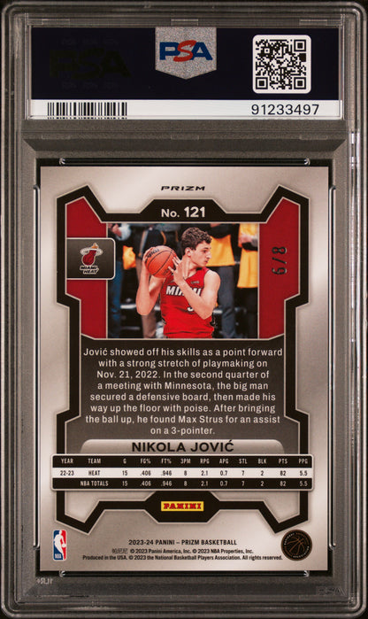 2023 Panini Prizm Nikola Jovic Green Choice 6/8 #121 PSA 9