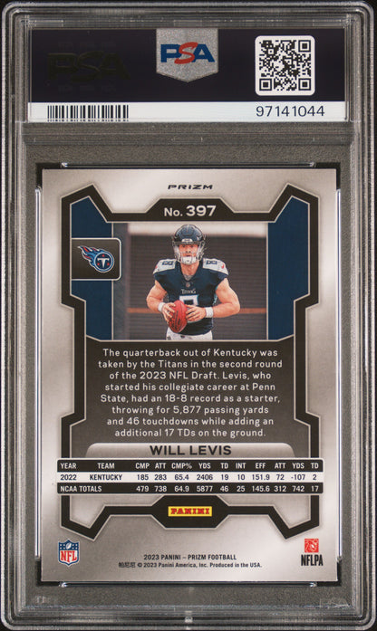 2023 Panini Prizm Will Levis Lazer Prizm #397 PSA 9