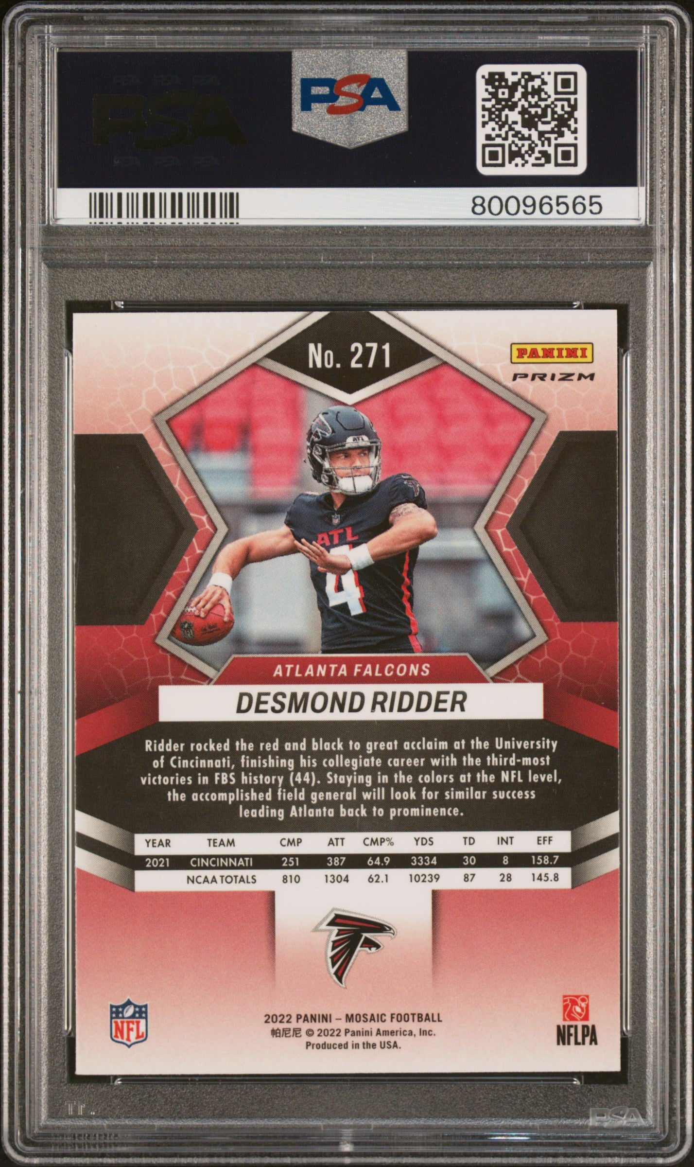 2022 Panini Mosaic Desmond Ridder Genesis #271 PSA 10