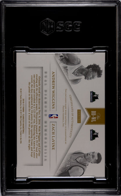 2016 Panini Flawless Lavine Wiggins Dual Patch Emerald 1/5 #DD-WL SGC 9.5
