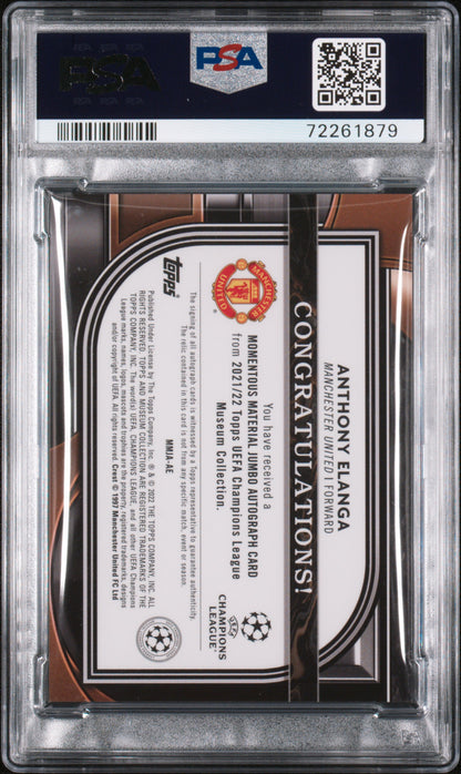 2021-2022 Topps Museum Collection Anthony Elanga Ruby Patch Auto /25 #AE PSA 9