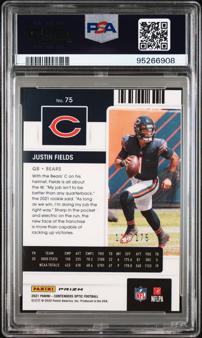 2021 Panini Contenders Optic Justin Fields Red 110/175 #75 PSA 10