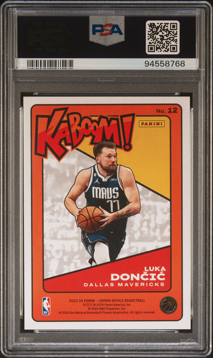 2023 Panini Crown Royale Kaboom! Luka Doncic Case Hit SSP #12 PSA 7