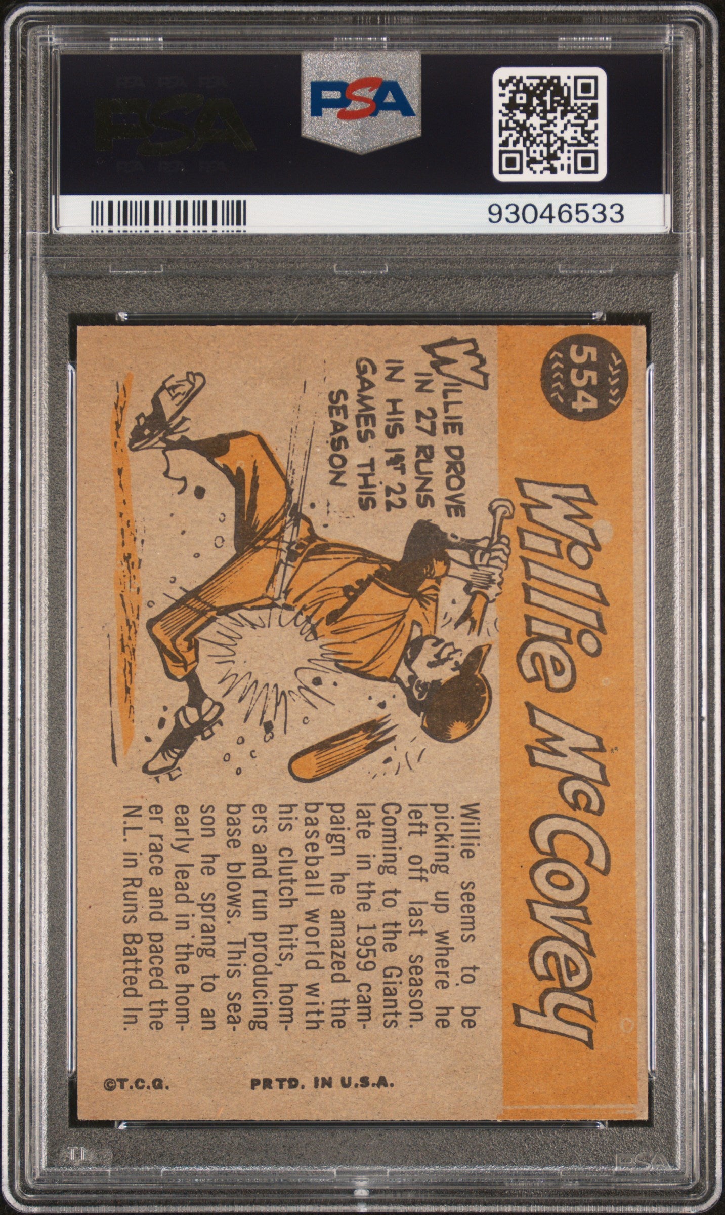 1960 Topps Willie Mccovey All Star #554 PSA 7