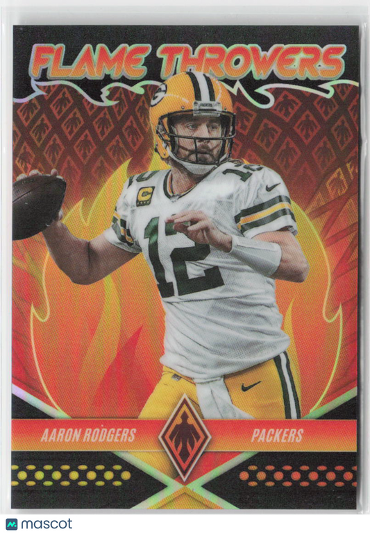 2022 Panini Phoenix Aaron Rodgers Flame Throwers 02/10 Black #FT-11