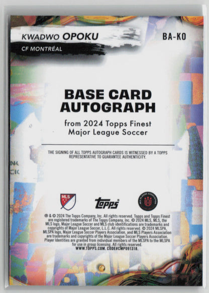 2024 Topps Finest Kwadwo Opoku Red Autograph 1/5 #BA-KO