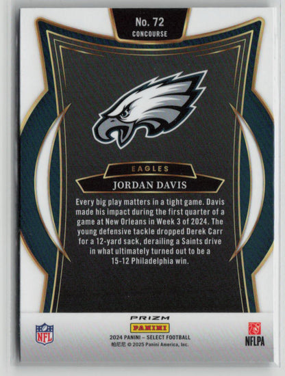2024 Panini Select Football Jordan Davis Zebra #72
