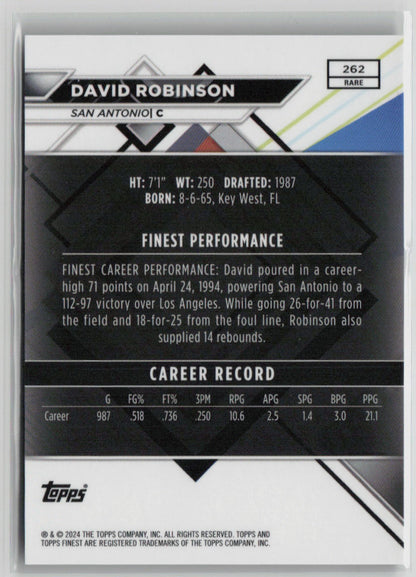 2023 Topps Finest David Robinson 03/10 Red Black #262