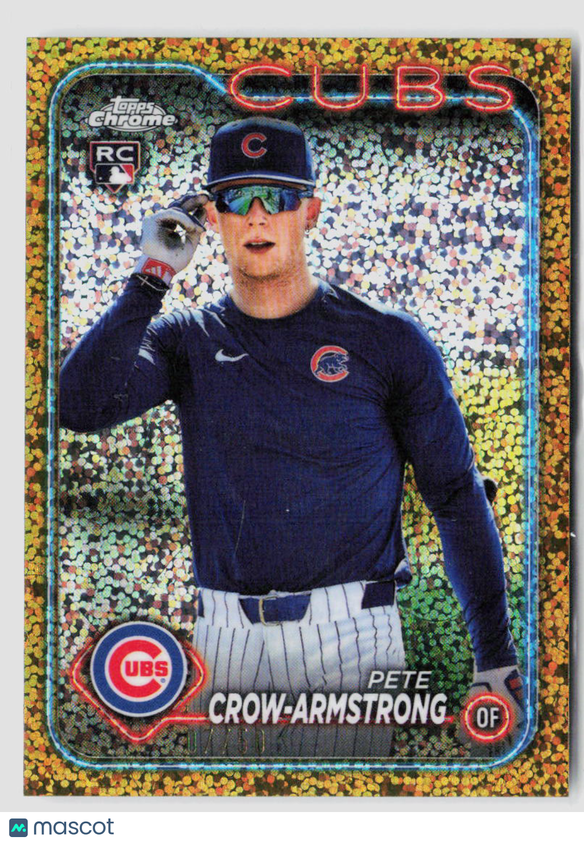 2024 Topps Chrome Pete Crow-Armstrong Gold Speckle Variation 07/50 RC #16