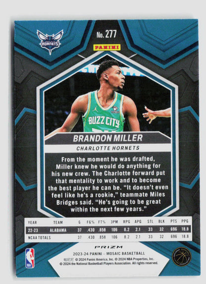 2023 Panini Mosaic Brandon Miller Genesis Rookie Card #277