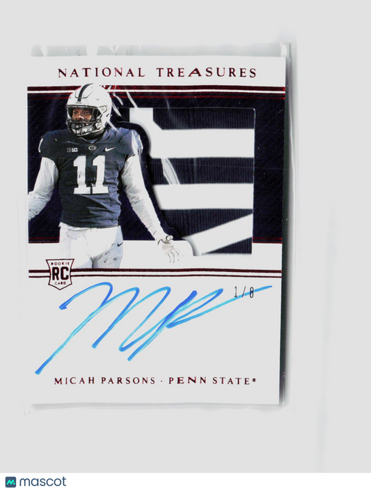 2021 Panini National Treasures Micah Parsons Rookie Patch Auto 1/8 #103