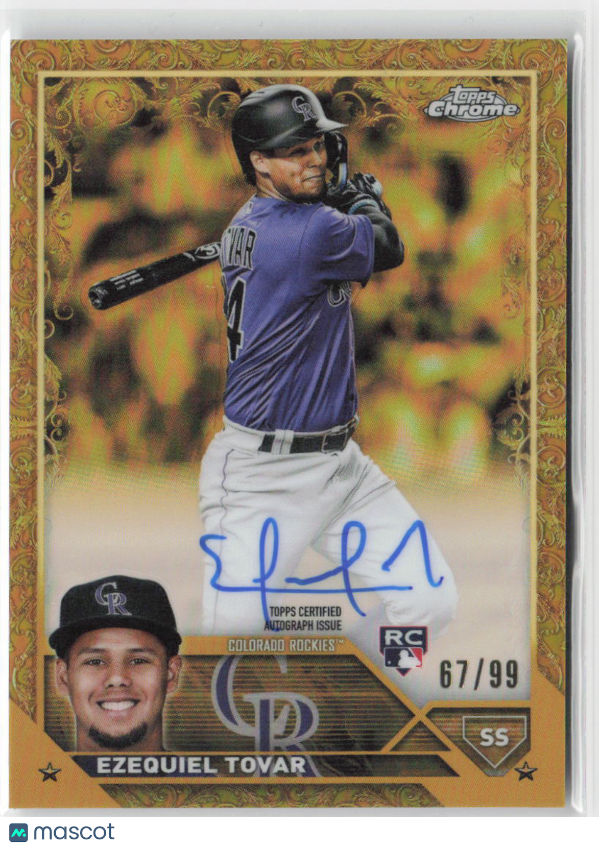 2023 Topps Chrome Gilded Ezequiel Tovar RC 67/99 Auto #SS