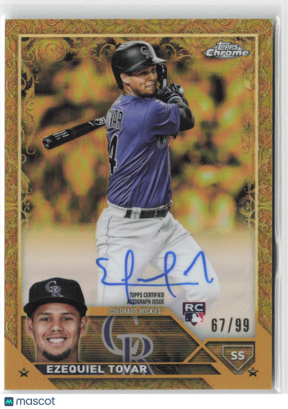 2023 Topps Chrome Gilded Ezequiel Tovar RC 67/99 Auto #SS