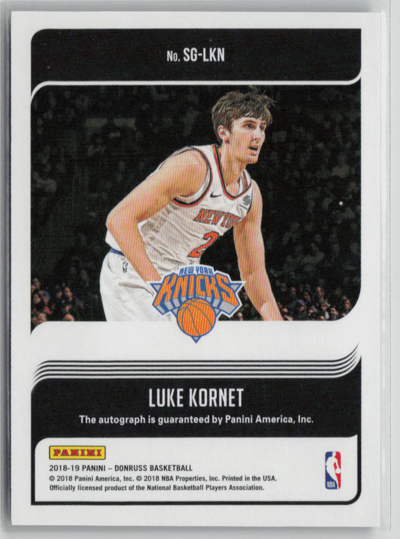 2018-19 Panini Donruss Signature Series Luke Kornet Autograph #SG-LKN