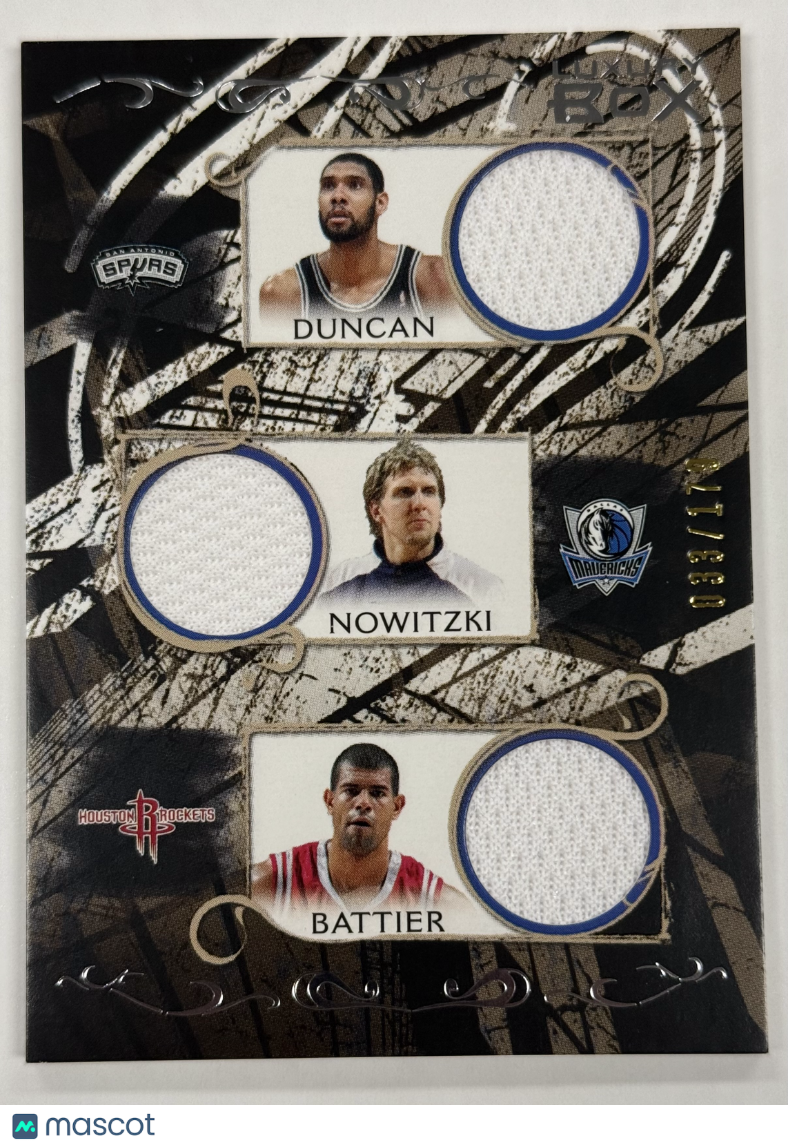 2007 Topps Luxary Nowitzki Battier Stojakovic Duncan Gay Relics 033/179 #LB5R-10