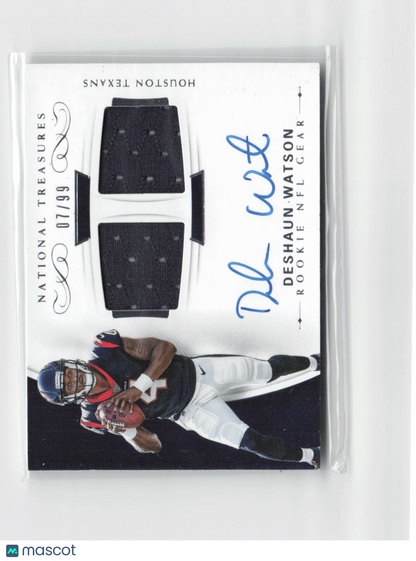 2017 National Treasures Deshaun Watson RC #07/99 Rookie Patch Auto #RSC-DW