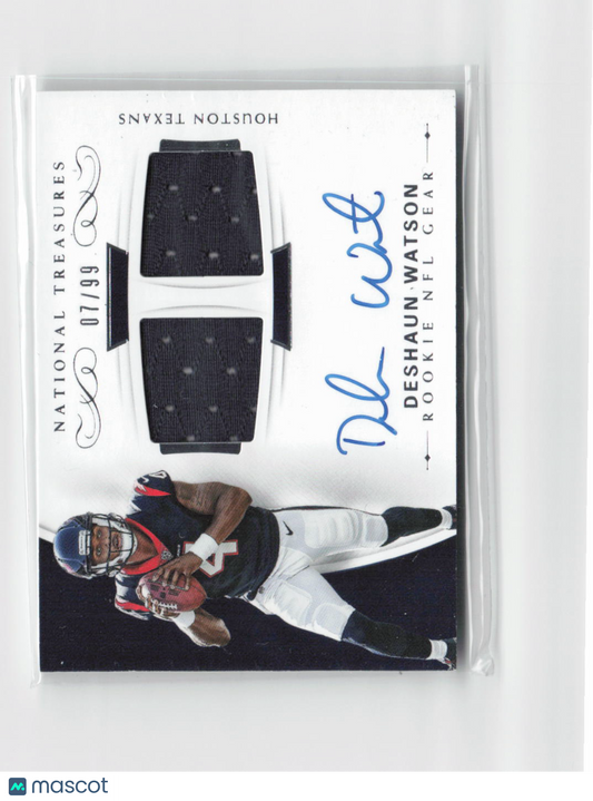 2017 National Treasures Deshaun Watson RC #07/99 Rookie Patch Auto #RSC-DW